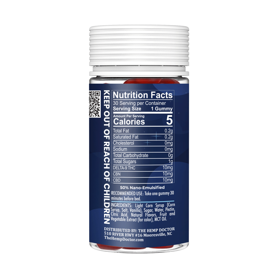 30mg D9|CBD|CBN Extended-Release Nighttime Gummies