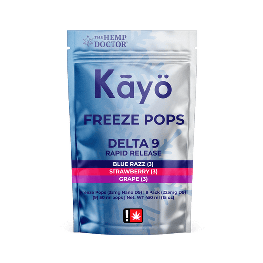 Kayo | 25mg Delta 9 THC Freeze Pops 3/ Blue Razz/3 Straw/ 3 Grape