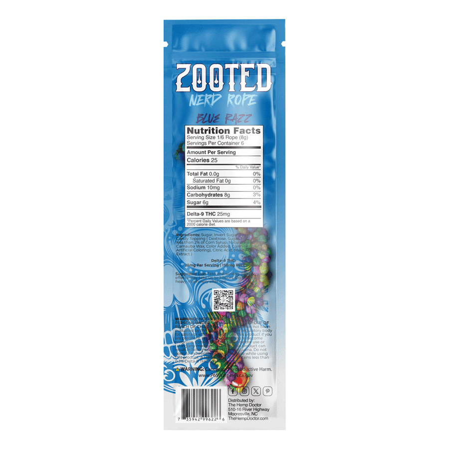 ZOOTED | 150MG D9 THC NERD ROPES