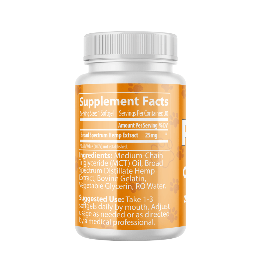 Pet CBD Softgel Capsules 25mg | RUGER