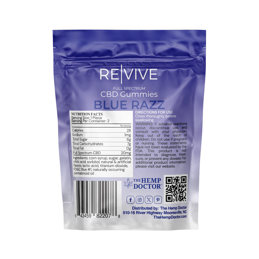 REVIVE | 20mg CBD Blue Razz Ring Gummies
