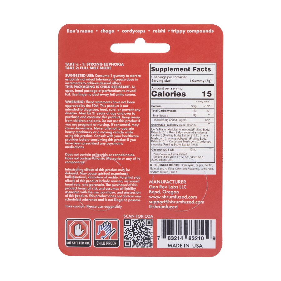 Shrumfuzed Max | Nootropic Mushroom Blend | 1600mg