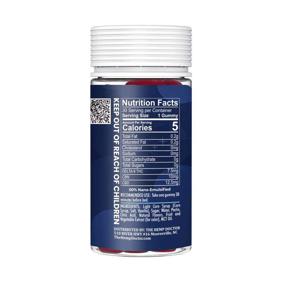 30mg D9|CBD|CBN Extended-Release Nighttime Gummies