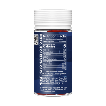 30mg D9|CBD|CBN Extended-Release Nighttime Gummies