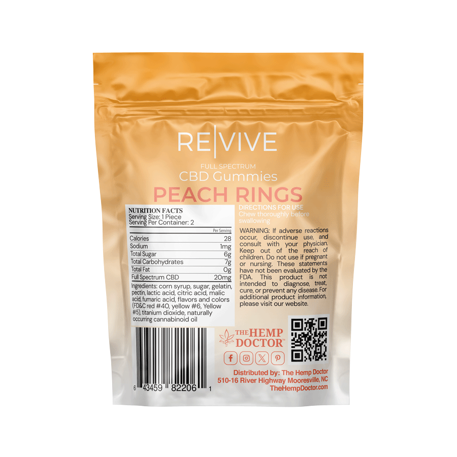 REVIVE | 20mg CBD Peach Ring Gummies