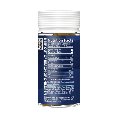 30mg D9|CBD|CBN Extended-Release Nighttime Gummies